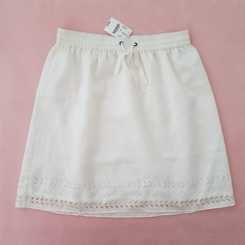 J. Crew Eyelet Laser Cut Mini Skirt